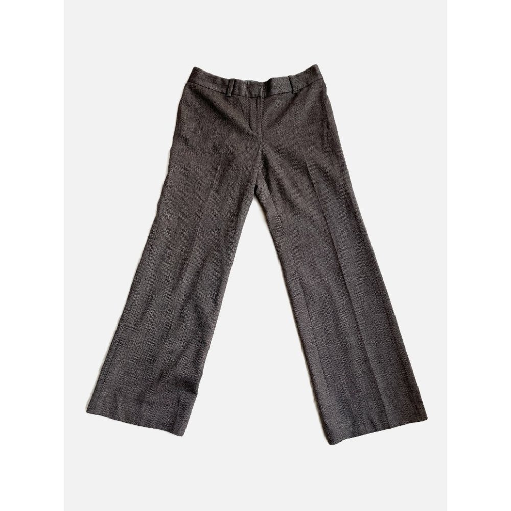 Ann Taylor Herringbone Wide Leg Pants, Wool, Brown, Petite 2, EUC - Picture 3 of 7